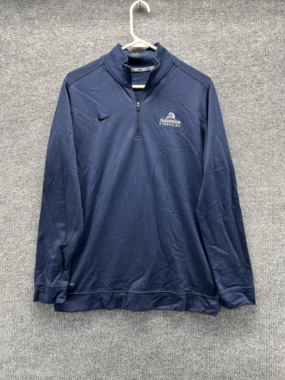 Nike Pullover Womens XL Blue Mock Neck Long Sleeve 1/4 Zip Dri-FIT Top Athletic
